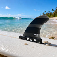 Curved Single Fin Translucent Fiberglass Fin Gray Water Sports Gear