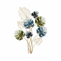 Metal Leaf Wall Gilded Finish Polished Metal Foliage Wall Art Modern Style for Living Room