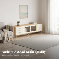 TV Stand and Side Cabinet Set Slim Design Media Console Space-Saving Storage Furniture for Families, Homeowners, Living Room, Small Spaces, Bedroom