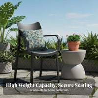 Space-Saving Stackable Molded Armchair Sturdy Construction Dining Chair Ergonomic Backrest Household Seating Easy Assembly for Families, Homeowners, Kitchen, Small Apartment, Living Room, Balcony
