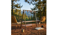Wooden Two-Tier Shelf Sturdy Camp Storage Rack Lightweight Portable Wooden Rack for Car Travel