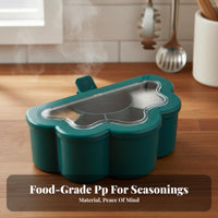 Multi-Compartment Seasoning Box Food-Grade Material Multi-Grid Spice Holder Space-Saving Condiment Storage Box for Home Cooks, Families