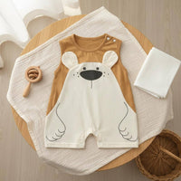 Cartoon Bear Baby Romper Korean Design Baby Romper with 3D Ears Snap Crotch