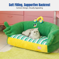 Scallion-Shaped Lounger All-Season Plush Pet Sofa Novelty Design Supportive Bolsters for felines, Indoors, Resting