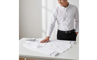 Stand Up neck Shirt No ironing Long Sleeve Tailored Shirt All Season for Office