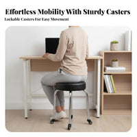 With casters Armless Caster Chair Multi-Purpose Armless Rolling Chair 360-Degree rotate Indoor Seating Lowsupport for Students, Office Workers, Adults, Dormitory, Study Room, Bedroom, Small Spaces