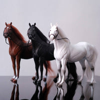 Horse Figurine with Bridle Realistic Horse Figurine Carved Bridle for Dioramas, Displays