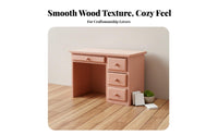Realistic Design 1/12 Scale Study Desk Highly Detailed Wooden Dollhouse Desk Set Natural Wood Finish 1/12 Scale Office Furniture Fine Craftsmanship for Collectors, Hobbyists, Photography Props, Dioramas, Room Decoration
