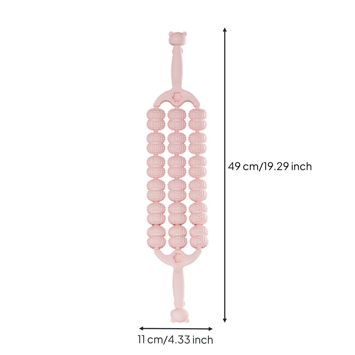 Textured Bear Handle Massage Roller Non-Slip Grip Curved Body Massage Roller Flexible Wellness Aid Easy to Use