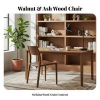 Mortise and Tenon Joinery Traditional aesthetic Chair Minimalist Design Armless Wood Chair contouredd Backrest Dining Seat sturdy for Homeowners, Families, Adults, Study Room, Home Office, Kitchen