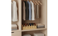 Belt Organizer Low-Height Belt Storage Box Bamboo Box with Compartments Space-Saving Easy-to-Clean for Closet Shelf, Dresser
