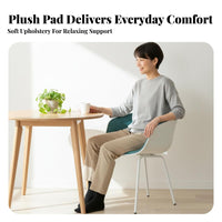 Nordic Design Upholstered Shell Chair sturdy Wood Legs Seating Furniture Modern Minimalist Padded Seat for homeowners, Office Workers, Adults, Dining Room, Restaurant, Kitchen, perusing corner