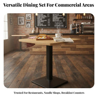 Takeout Dining Set Easy to Clean Restaurant Table and Chair Set Sturdy Construction Stylish Eatery Furniture for Families, Hosts, Kitchen, Office
