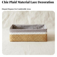 Woven Rectangular Basket adaptable Household Storage Space Saving for Adults