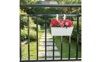 3 Pieces Railing Planter with Hooks Outdoor Flower Pot Deck for Gardeners