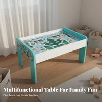 Easy to Clean Childrens Block Table and Chair Set Rounded Corner Design Toddler Building Block Table Kids Learning Desk with Storage for Toddlers, Preschoolers, Parents, Playroom, Preschool, Classroom, Living Room