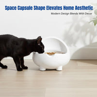 Space Capsule Pet Bowl, Anti-Spill Cat Dog Feeder, Single Bowl, Multiple Colors, Modern Home Use