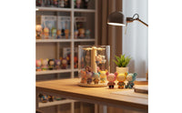 Clear Dustproof Doll Case High Translucency Rotating Keychain Display Stand Large Capacity Collectible Hanger Storage Box for Desktop