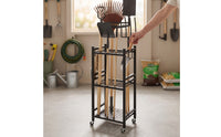 Garden Tool Rack with Wheels Heavy Duty Utility Cart with Hooks Sturdy Furniture for Garage