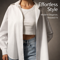 Women Striped Work Shirt with Button Placket for Office Wear, Long Sleeve Casual in Loose Fit, Polyester Business Top