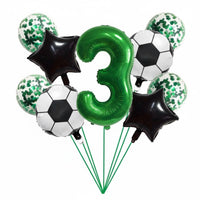 Easy to Assemble Soccer Theme Balloon Set Long-Lasting Football Party Balloon Kit Confetti Balloons Included for Children, Celebrations