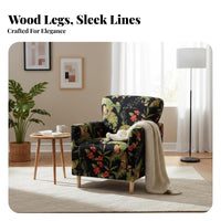 Upholstered enveloping side chair Nordic aesthetic Upholstered enveloping side chair Armchair Retro Design Single Sofa for Adults, Readers, Living Room, Bedroom, studying corner