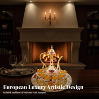8 Pieces Vintage Metal Drinks Set Decorative European Design Vintage Drink Set Home Decoration for Wedding, Party