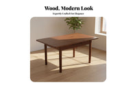 Extendable Design Expandable Rectangular Table with Chairs Modern Simple Design Expandable Dining Set Space-Saving Household Furniture Sturdy Construction for Apartment Dwellers, Families, Homeowners, Small Areas, Kitchen, Living Room