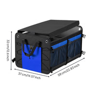 Car Trunk Organizer with Lid Rigid Car Trunk Organizer Foldable Storage Box Compact Collapsible Cargo Bin Non-Slip for Travelers