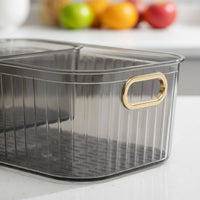 Light Luxury Design Multi-Grid Fruit Plate High Clarity Double Layer Snack Box Easy to Clean for Bedroom, Car