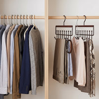 Cavvry Wooden Wave Hanger for Straps, Belts, Scarves, and Underwear