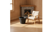 Woven Dollhouse Basket with Handles Rustic Miniature Basket with Handles Realistic Miniature Fireplace Accessory for Diorama