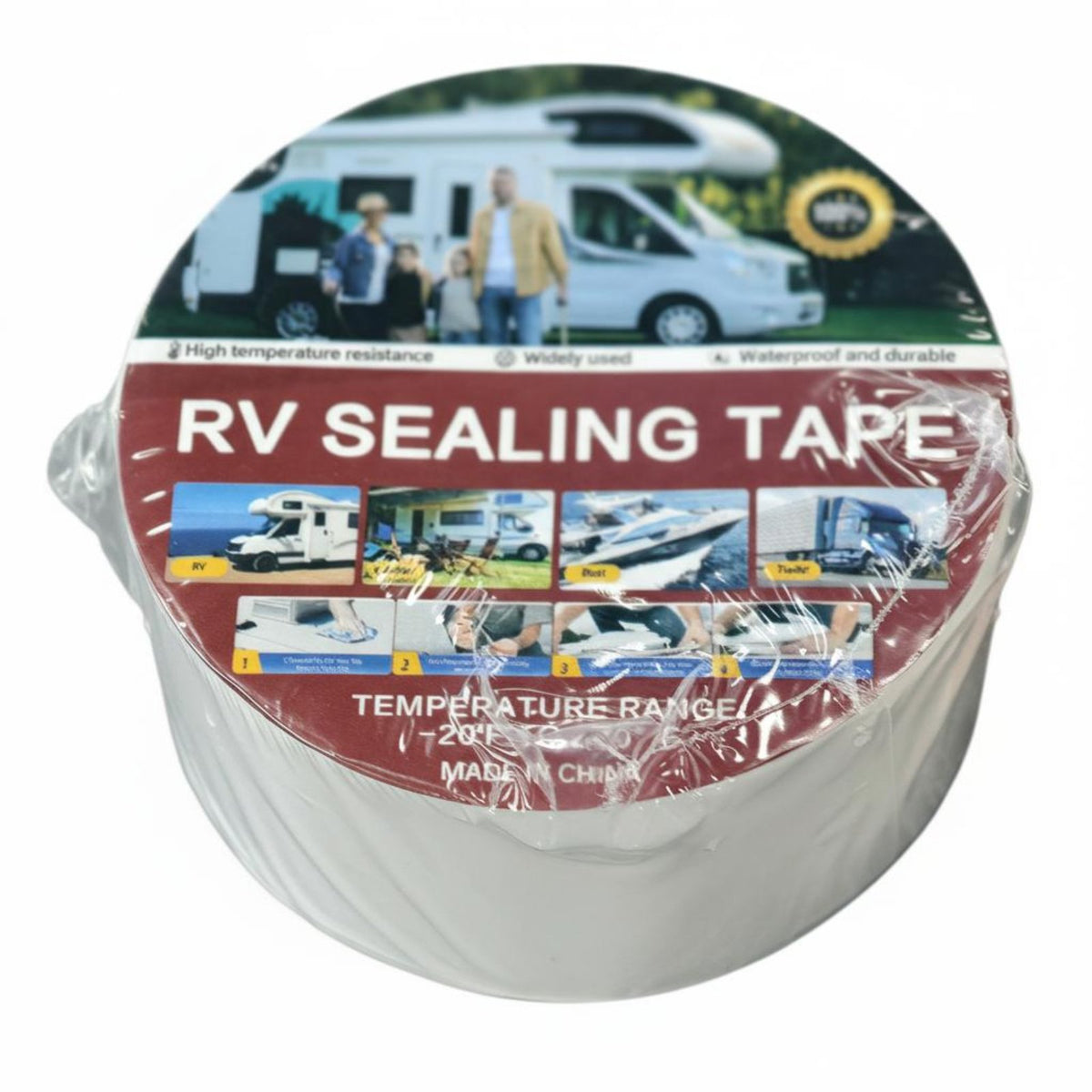 RV Roof Repair Tape High Temperature Tolerance Waterproof Butyl Tape Strong Weatherproof for Boat Owners, Outdoor