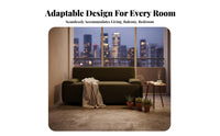 Nordic design Upholstered 2-Seater Space-Saving Minimalist Fabric Settee Modern Aesthetic Sofa Comfortable Upholstery for Apartment Dwellers, Homeowners, Students, Living Room, Balcony, Lounge Area, Home Office