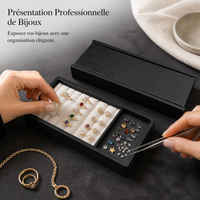 Gemstone Display Tray with Magnetic Lid for Jewelry Storage and Organization