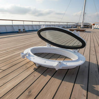 Waterproof Rectangular Porthole Window Corrosion-Non-Corrosive Watertight Marine Window Easy Installation Rectangular Porthole Opens 180 Degrees