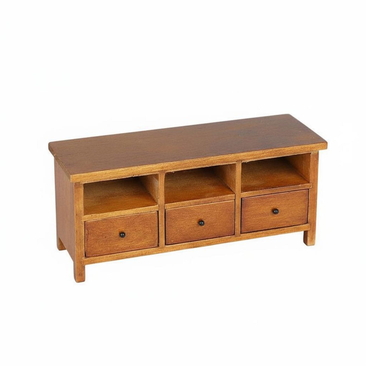 Dollhouse TV Cabinet Fine Details 1:12 Size Media Console Functional Design Miniature TV Cabinet for Collectors, Dioramas