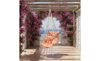 Hanging Swing Chair with Tassels Boho Swing Seat Chair Macrame for Garden, Teens