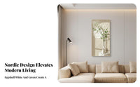 High-End Feel Textured Cream Design Painting Ready to Hang Hallway Decorative Painting Crystal Porcelain Surface Minimalist Still Life Art for Home Decorators, Design Enthusiasts, Gift Givers, Entrance, Entryway, Living Room, Bedroom