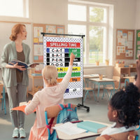 Pocket Chart with Clear Pockets Polka Dot Hanging Pocket Simple to Hang to Hang for Teachers, Homeschoolers, Homeschool, Playroom