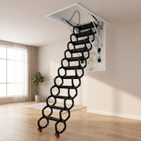 Retractable Attic Staircase Electric Electrically Operated Loft Access Ladder Remote Control Folding Attic Ladder for Homeowners, Duplex