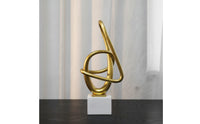 Continuous Loop Sculpture Gold Abstract Sculpture Modern Statue for Living Room, Office