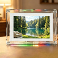 HD Display Acrylic LED Photo Frame Plug and Play Electronic Picture Frame Built-in Battery Desktop Digital Album Rechargeable for Office Desk