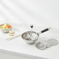 With Sieve Stainless Steel Food Mill Easy to Clean Stainless Steel Ricer Interchangeable Disks Kitchen Tool Heavy Duty