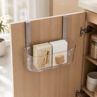 Over Door Storage Basket, Clear PET Bathroom Organiser, Wardrobe Storage, No Drill Hanging Organiser for Students