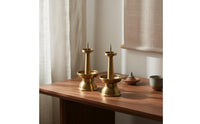 Intricate Carvings Altar Candle Stand Smoothly Polished Lotus Candle Holder Brass Candlestick for Buddhists, Temple, Meditation Room