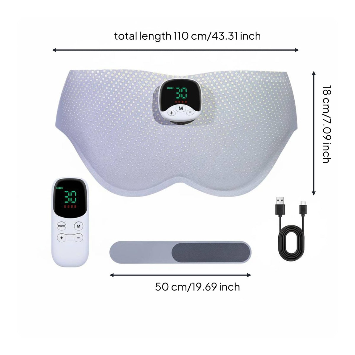 USB Rechargeable EMS Hip Toner 10 Modes EMS Buttock Toner 30 Intensity Levels Electronic Hip Muscle Massager Wearable Design for Home