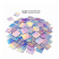 100 Pieces Polished Edges Holographic Acrylic Block Crystal-Like Craft Supply Thin Art Material Light Refraction for Decorative Projects