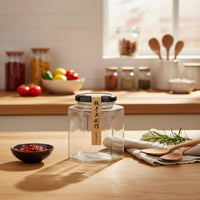 Hexagonal Glass Jar Through Design Airtight Glass Jar Dustproof Clear Food Storage Canister for Beekeepers, Canners, Home Canning