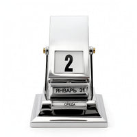 Freestanding Rotary Perpetual Desk Calendar Reusable Desktop Perpetual Calendar Weighted Ornament Daily for Professionals